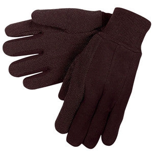 Cotton Jersey Gloves with Dots (Brown)